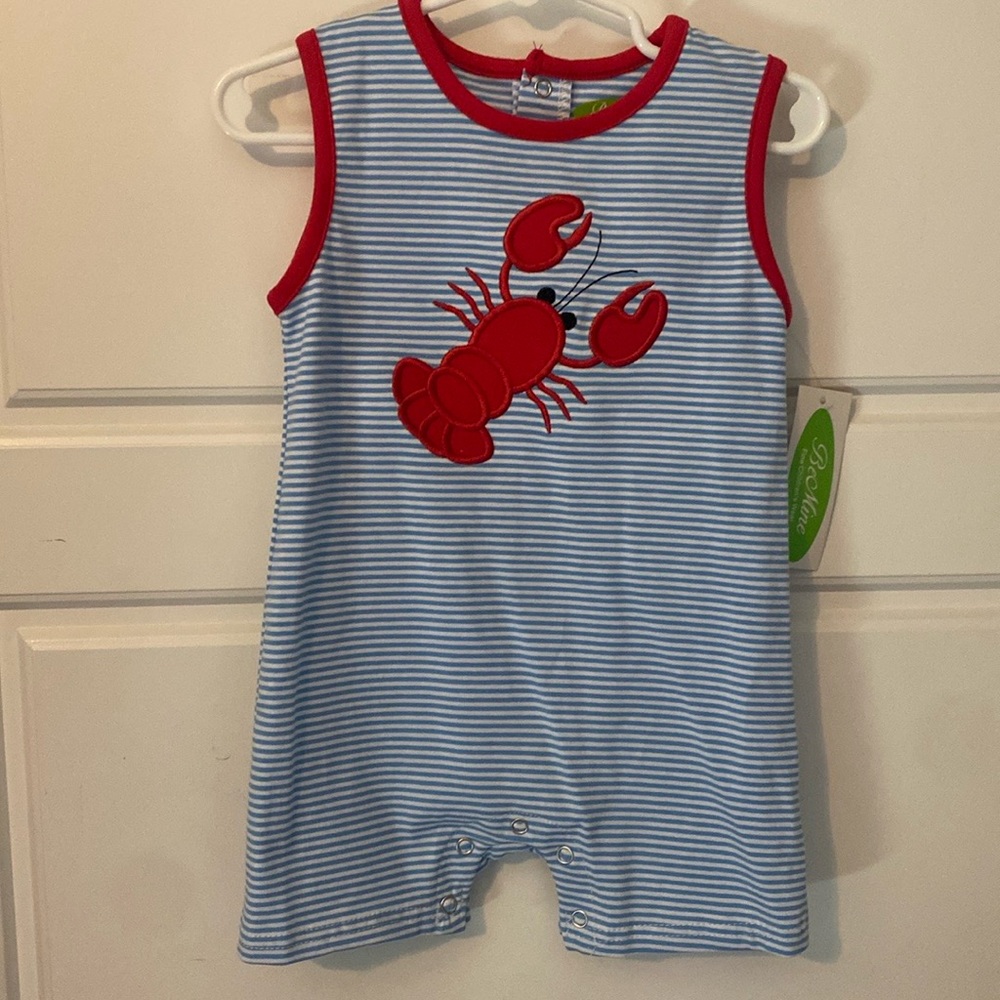 Be mine Boys soft knit Lobster romper